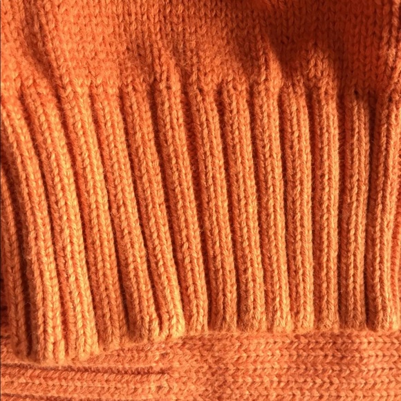 VTG Bill Blass Men Sweater Chunky Medium Orange Cotton Half Zip Long Sleeve - Picture 4 of 13